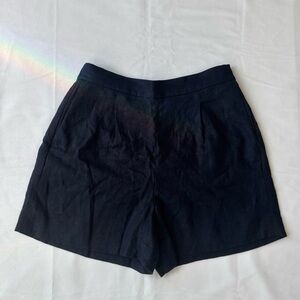 Navy linen Boden High Waist Shorts